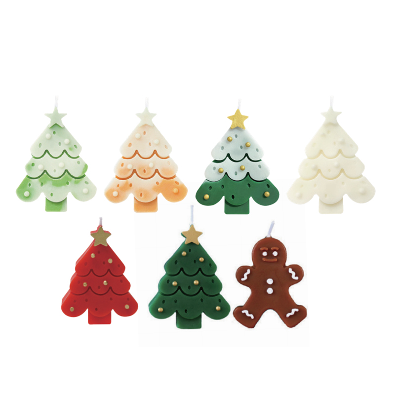 Weihnachtsbaum-Lebkuchenmann-Kerzen