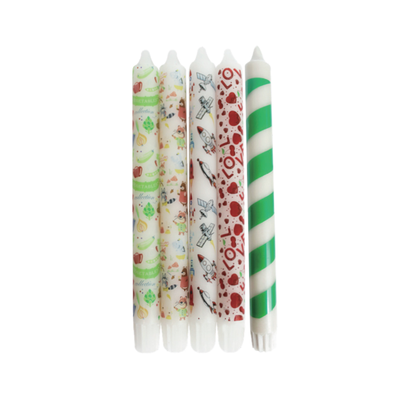 Bunt bedrucktes Stabwachs